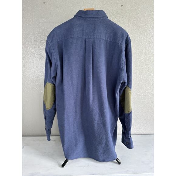 Vineyard Vines Crosby Shirt Men's Medium Blue 100% Cotton Flannel Elbow Patch - Picture 7 of 15